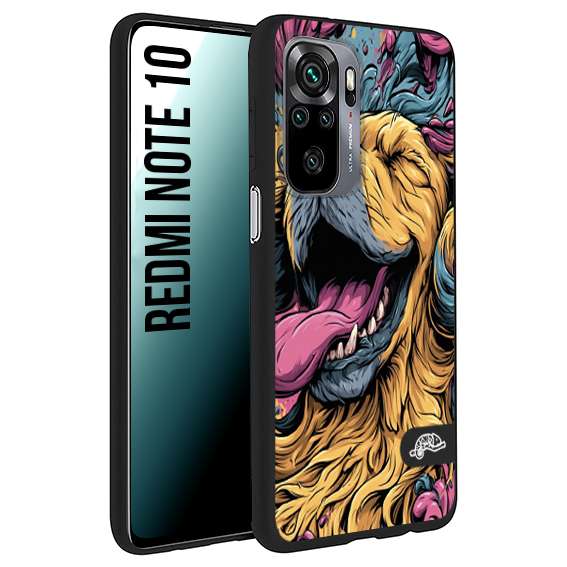 CUSTOMIZZA - Custodia cover nera morbida in tpu compatibile per Xiaomi Redmi Note 10 Golden Retriever illustrazione cane pop art cane street art cartone animato