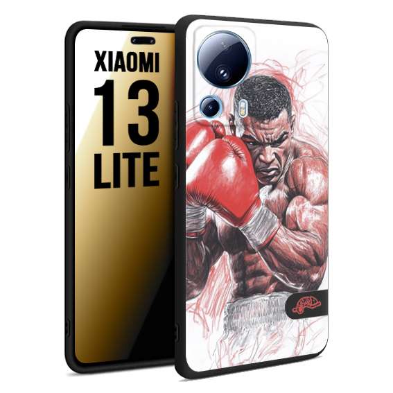 CUSTOMIZZA - Custodia cover nera morbida in tpu compatibile per Xiaomi 13 LITE pugilato pugili disegno tattoo guantoni boxer pesi massimi iron mike
