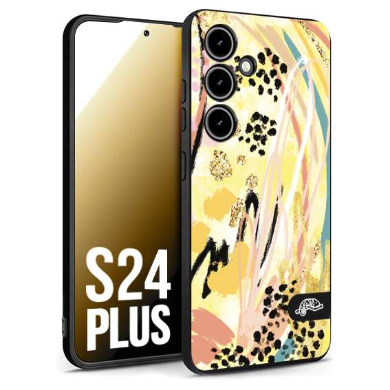 CUSTOMIZZA - Custodia cover nera morbida in tpu compatibile per Samsung S25 FE astratti donna flower fantasia estate gialla rosa leopardata