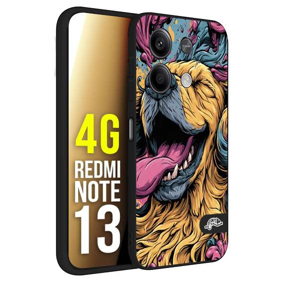 CUSTOMIZZA - Custodia cover nera morbida in tpu compatibile per Xiaomi Redmi Note 13 4G Negroni cocktail teschio illustrazione rosso arancia ghiaccio piccante street art fumetto