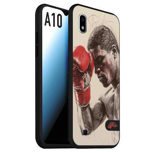 CUSTOMIZZA - Custodia cover nera morbida in tpu compatibile per Samsung A10 pugilato pugili disegno tattoo guantoni boxer pesi massimi