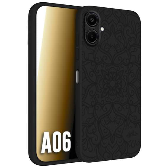 CUSTOMIZZA - Custodia cover nera morbida in tpu compatibile per Samsung A06 mandala nero fiore vedo non vedo donna