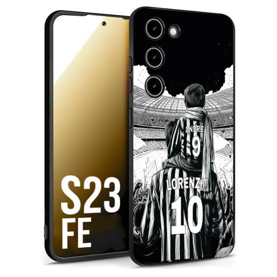CUSTOMIZZA - Custodia cover nera morbida in tpu compatibile per Samsung S23 FE personalizzata calcio football nome e numero calciatori bianconeri bianca e nera