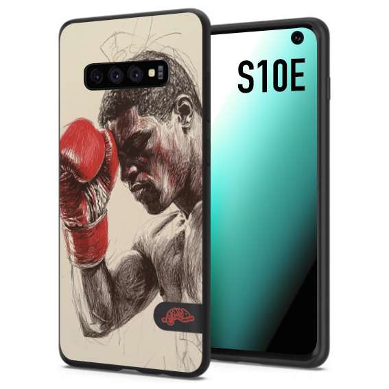 CUSTOMIZZA - Custodia cover nera morbida in tpu compatibile per Samsung S10E pugilato pugili disegno tattoo guantoni boxer pesi massimi