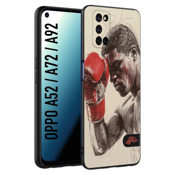 CUSTOMIZZA - Custodia cover nera morbida in tpu compatibile per Oppo A52 - A72 - A92 pugilato pugili disegno tattoo guantoni boxer pesi massimi