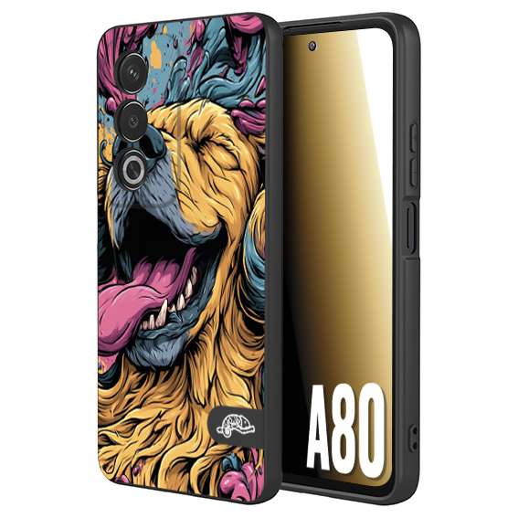 CUSTOMIZZA - Custodia cover nera morbida in tpu compatibile per Oppo A80 Negroni cocktail teschio illustrazione rosso arancia ghiaccio piccante street art fumetto