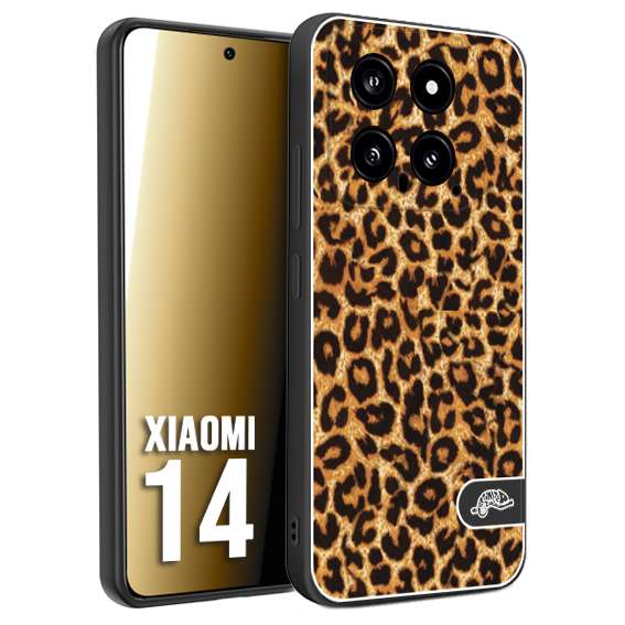 CUSTOMIZZA - Custodia cover nera morbida in tpu compatibile per Xiaomi 14 leopardato maculato donna marrone leopard brown