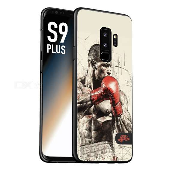 CUSTOMIZZA - Custodia cover nera morbida in tpu compatibile per Samsung S9 PLUS pugilato pugili disegno tattoo guantoni box sport ring