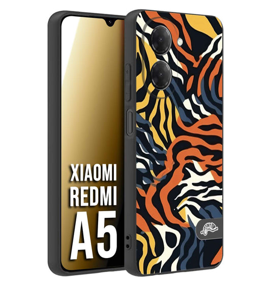 CUSTOMIZZA - Custodia cover nera morbida in tpu compatibile per Xiaomi Redmi A5 leopardato maculato tigrato tiger colorata gialla blu arancio