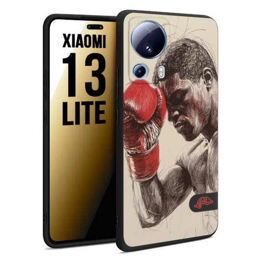 CUSTOMIZZA - Custodia cover nera morbida in tpu compatibile per Xiaomi 13 LITE pugilato pugili disegno tattoo guantoni boxer pesi massimi
