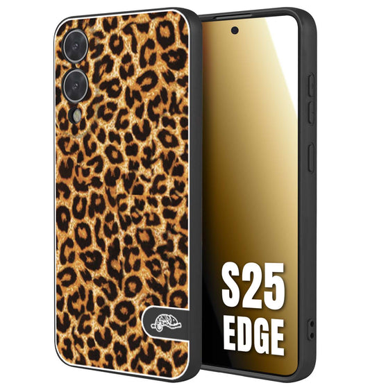 CUSTOMIZZA - Custodia cover nera morbida in tpu compatibile per Samsung S25 EDGE leopardato maculato donna marrone leopard brown