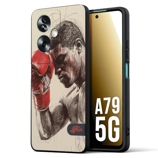 CUSTOMIZZA - Custodia cover nera morbida in tpu compatibile per Oppo A79 5G pugilato pugili disegno tattoo guantoni boxer pesi massimi