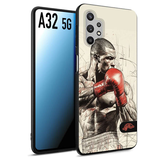 CUSTOMIZZA - Custodia cover nera morbida in tpu compatibile per Samsung A32 5G pugilato pugili disegno tattoo guantoni box sport ring