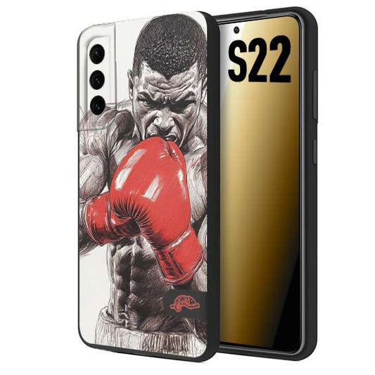 CUSTOMIZZA - Custodia cover nera morbida in tpu compatibile per Samsung S22 pugilato pugili disegno tattoo guantoni box pesi massimi gancio