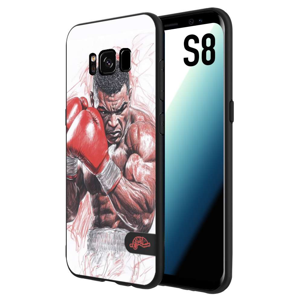 CUSTOMIZZA - Custodia cover nera morbida in tpu compatibile per Samsung S8 pugilato pugili disegno tattoo guantoni boxer pesi massimi iron mike
