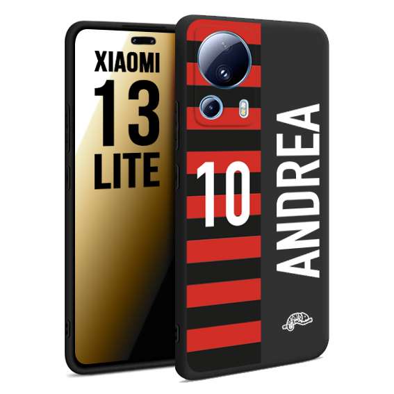 CUSTOMIZZA - Custodia cover nera morbida in tpu compatibile per Xiaomi 13 LITE personalizzata calcio football nome e numero calciatori rossonera