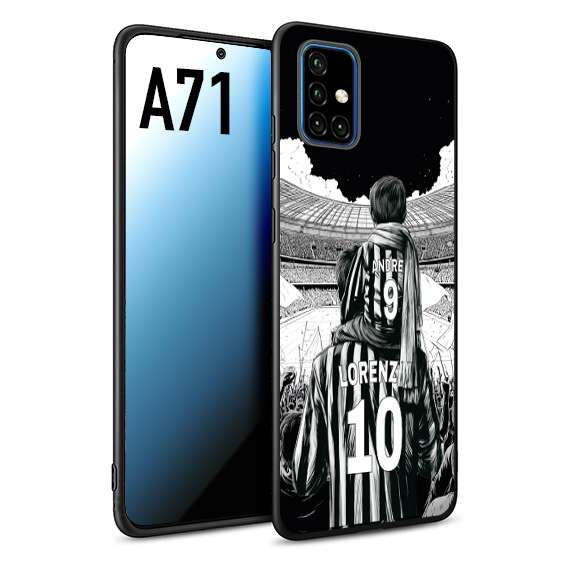 CUSTOMIZZA - Custodia cover nera morbida in tpu compatibile per Samsung A71 personalizzata calcio football nome e numero calciatori bianconeri bianca e nera