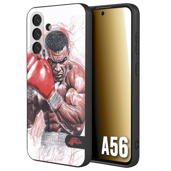 CUSTOMIZZA - Custodia cover nera morbida in tpu compatibile per Samsung A56 5G pugilato pugili disegno tattoo guantoni boxer pesi massimi iron mike