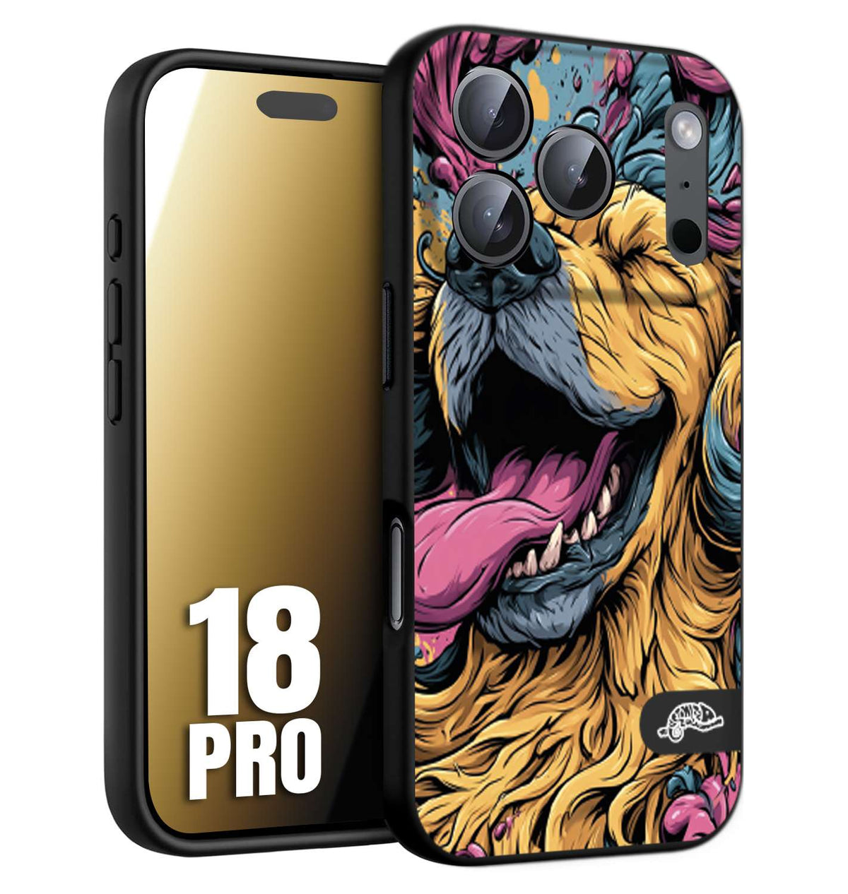 CUSTOMIZZA - Custodia cover nera morbida in tpu compatibile per iPhone 18 PRO Negroni cocktail teschio illustrazione rosso arancia ghiaccio piccante street art fumetto