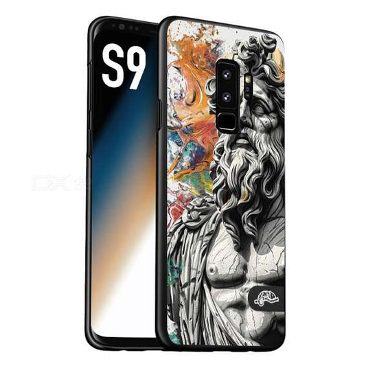 CUSTOMIZZA - Custodia cover nera morbida in tpu compatibile per Samsung S9 statua colorata moderna antico tattoo splash color