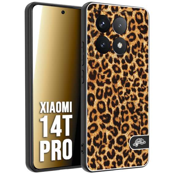 CUSTOMIZZA - Custodia cover nera morbida in tpu compatibile per Xiaomi 14T PRO leopardato maculato donna marrone leopard brown