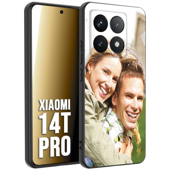 CUSTOMIZZA - Custodia cover nera morbida in tpu compatibile per Xiaomi 14T PRO personalizzata con foto immagine scritta a piacere