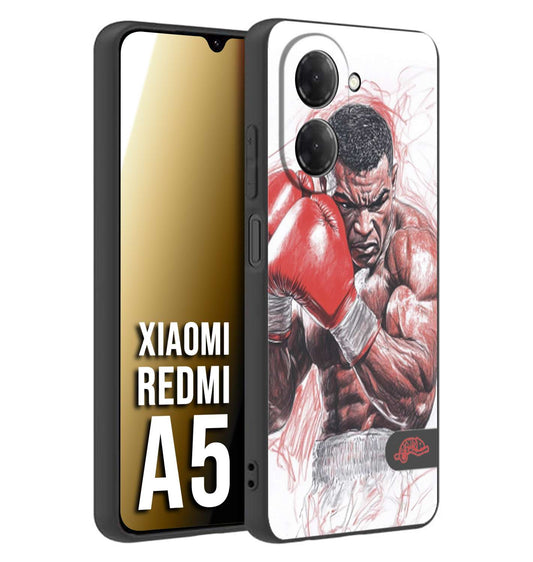 CUSTOMIZZA - Custodia cover nera morbida in tpu compatibile per Xiaomi Redmi A5 pugilato pugili disegno tattoo guantoni boxer pesi massimi iron mike