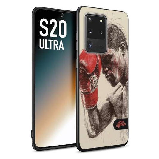 CUSTOMIZZA - Custodia cover nera morbida in tpu compatibile per Samsung S20 ULTRA pugilato pugili disegno tattoo guantoni boxer pesi massimi