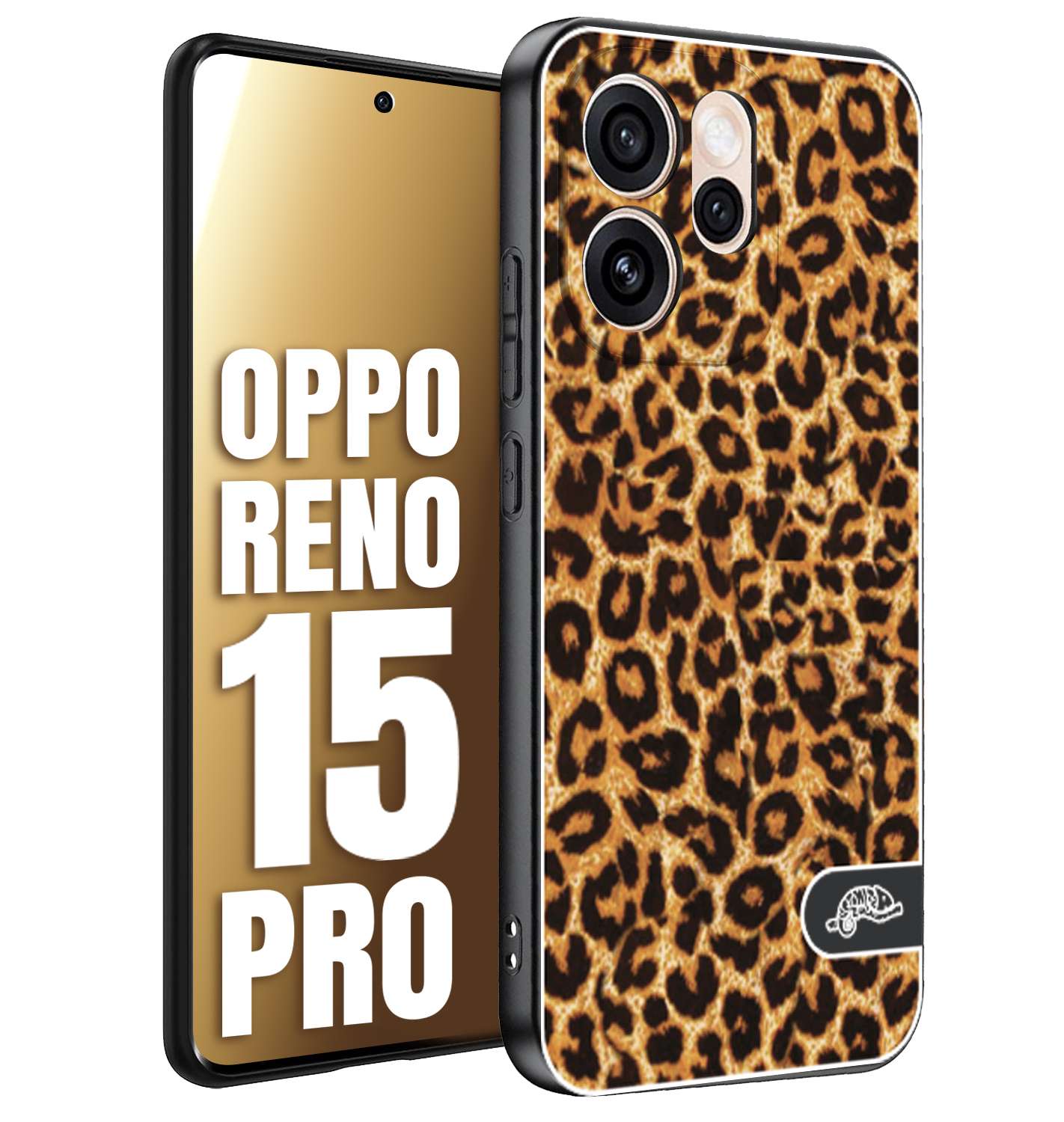 CUSTOMIZZA - Custodia cover nera morbida in tpu compatibile per Oppo Reno 15 PRO leopardato maculato donna marrone leopard brown