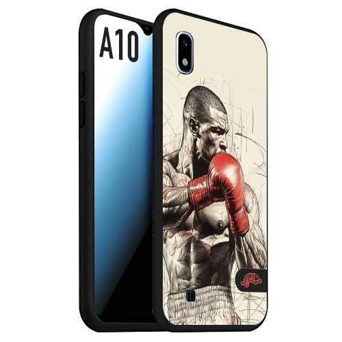 CUSTOMIZZA - Custodia cover nera morbida in tpu compatibile per Samsung A10 pugilato pugili disegno tattoo guantoni box sport ring