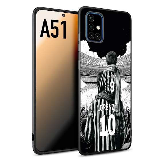 CUSTOMIZZA - Custodia cover nera morbida in tpu compatibile per Samsung A51 personalizzata calcio football nome e numero calciatori bianconeri bianca e nera