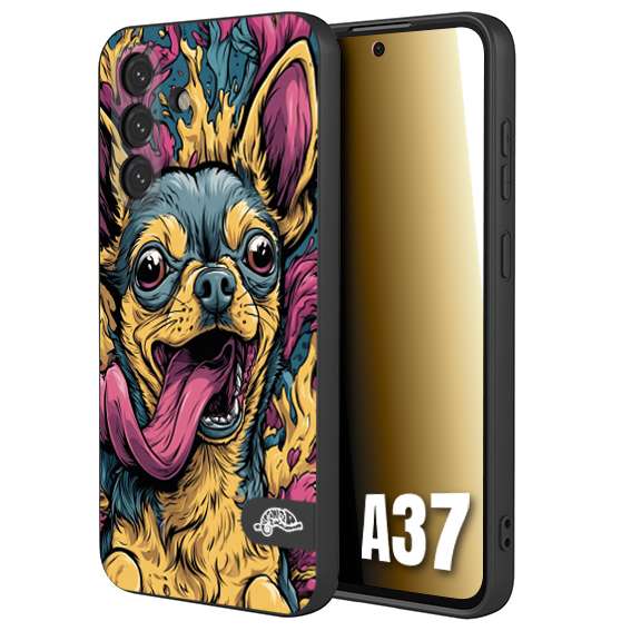CUSTOMIZZA - Custodia cover nera morbida in tpu compatibile per Samsung A37 Chihuahua illustrazione cane pop art cane street art cartone animato