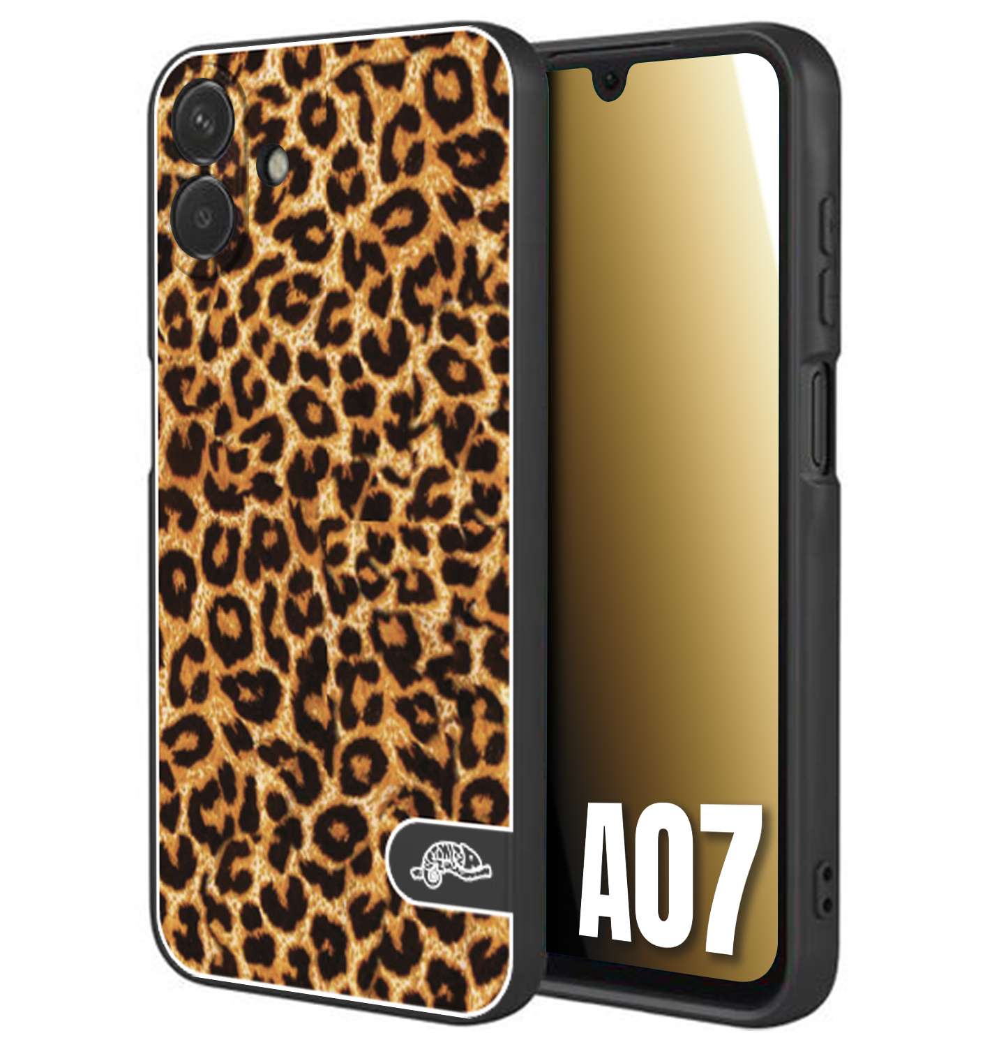 CUSTOMIZZA - Custodia cover nera morbida in tpu compatibile per Samsung A07 leopardato maculato donna marrone leopard brown