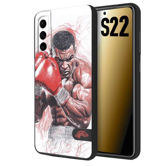 CUSTOMIZZA - Custodia cover nera morbida in tpu compatibile per Samsung S22 pugilato pugili disegno tattoo guantoni boxer pesi massimi iron mike