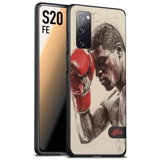 CUSTOMIZZA - Custodia cover nera morbida in tpu compatibile per Samsung S20 FE pugilato pugili disegno tattoo guantoni boxer pesi massimi
