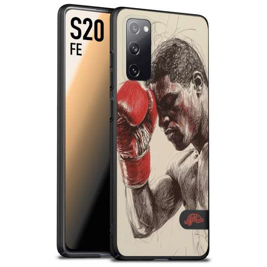 CUSTOMIZZA - Custodia cover nera morbida in tpu compatibile per Samsung S20 FE pugilato pugili disegno tattoo guantoni boxer pesi massimi