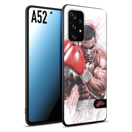 CUSTOMIZZA - Custodia cover nera morbida in tpu compatibile per Samsung A52 pugilato pugili disegno tattoo guantoni boxer pesi massimi iron mike