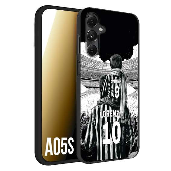 CUSTOMIZZA - Custodia cover nera morbida in tpu compatibile per Samsung A05S personalizzata calcio football nome e numero calciatori bianconeri bianca e nera