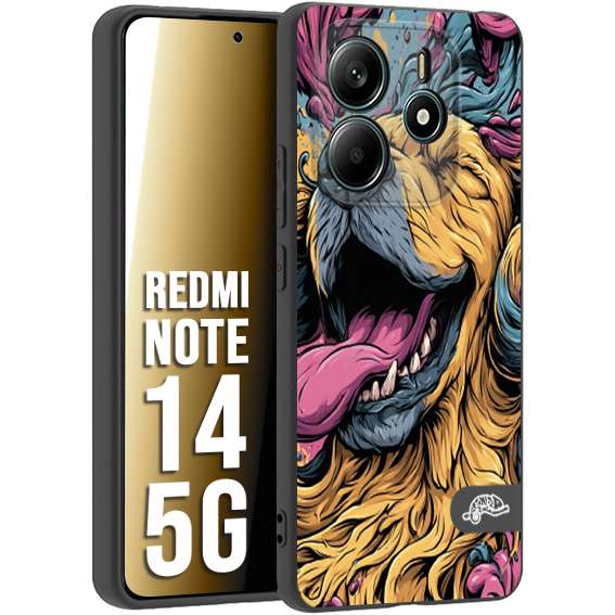 CUSTOMIZZA - Custodia cover nera morbida in tpu compatibile per Xiaomi Redmi Note 14 5G Negroni cocktail teschio illustrazione rosso arancia ghiaccio piccante street art fumetto