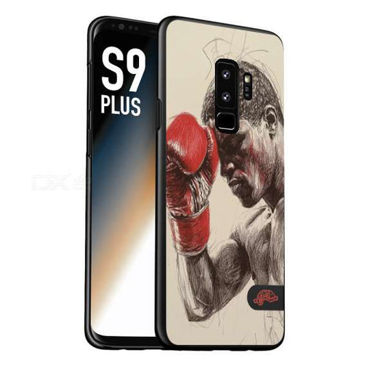 CUSTOMIZZA - Custodia cover nera morbida in tpu compatibile per Samsung S9 PLUS pugilato pugili disegno tattoo guantoni boxer pesi massimi