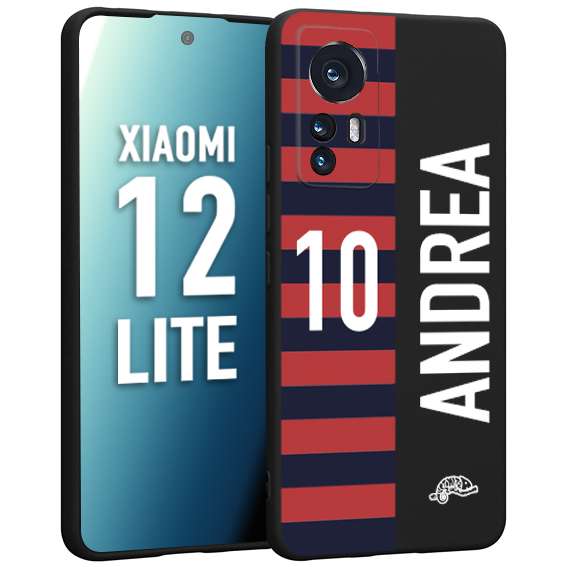 CUSTOMIZZA - Custodia cover nera morbida in tpu compatibile per Xiaomi 12 LITE personalizzata calcio football nome e numero calciatori rossoblu