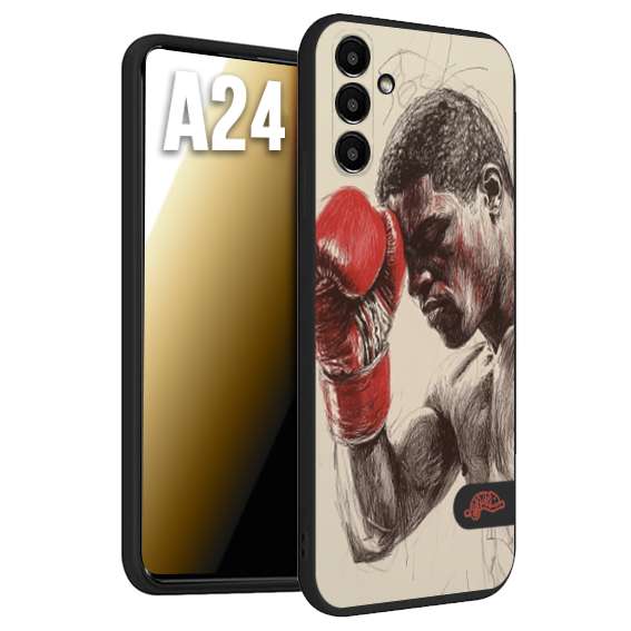 CUSTOMIZZA - Custodia cover nera morbida in tpu compatibile per Samsung A24 pugilato pugili disegno tattoo guantoni boxer pesi massimi