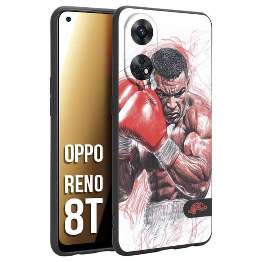 CUSTOMIZZA - Custodia cover nera morbida in tpu compatibile per Oppo Reno 8T pugilato pugili disegno tattoo guantoni boxer pesi massimi iron mike