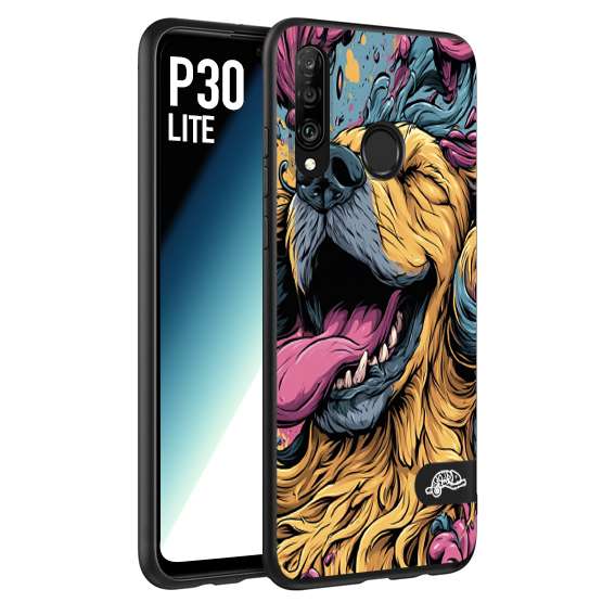 CUSTOMIZZA - Custodia cover nera morbida in tpu compatibile per Huawei P30 LITE Negroni cocktail teschio illustrazione rosso arancia ghiaccio piccante street art fumetto