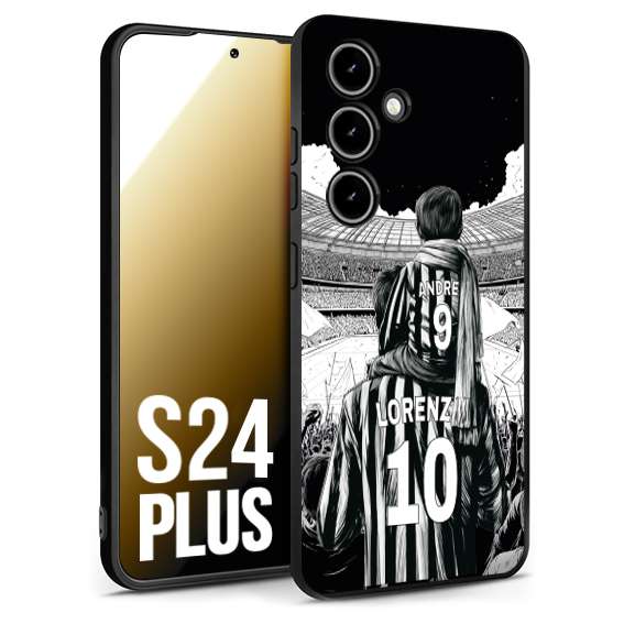 CUSTOMIZZA - Custodia cover nera morbida in tpu compatibile per Samsung S24 PLUS personalizzata calcio football nome e numero calciatori bianconeri bianca e nera
