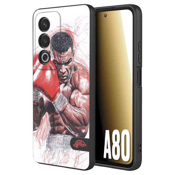 CUSTOMIZZA - Custodia cover nera morbida in tpu compatibile per Oppo A80 pugilato pugili disegno tattoo guantoni boxer pesi massimi iron mike