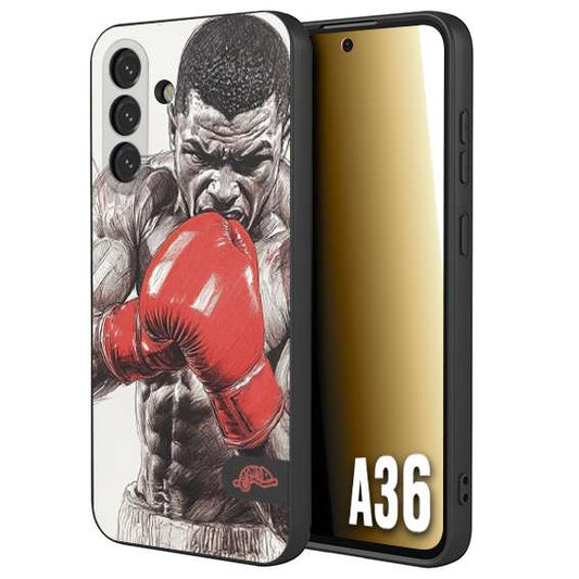 CUSTOMIZZA - Custodia cover nera morbida in tpu compatibile per Samsung A36 pugilato pugili disegno tattoo guantoni box pesi massimi gancio