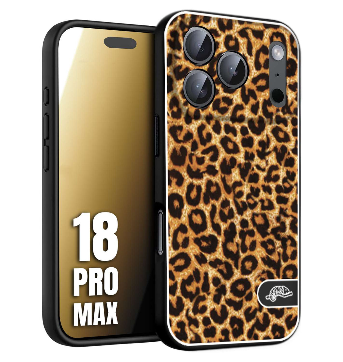 CUSTOMIZZA - Custodia cover nera morbida in tpu compatibile per iPhone 18 PRO MAX leopardato maculato donna marrone leopard brown