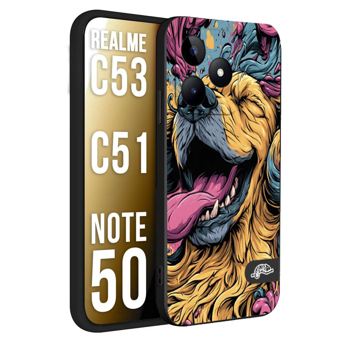CUSTOMIZZA - Custodia cover nera morbida in tpu compatibile per Realme C53 - C51 - NOTE 50 Negroni cocktail teschio illustrazione rosso arancia ghiaccio piccante street art fumetto