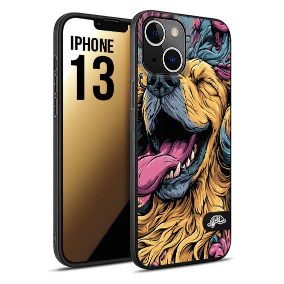 CUSTOMIZZA - Custodia cover nera morbida in tpu compatibile per iPhone 13 Negroni cocktail teschio illustrazione rosso arancia ghiaccio piccante street art fumetto